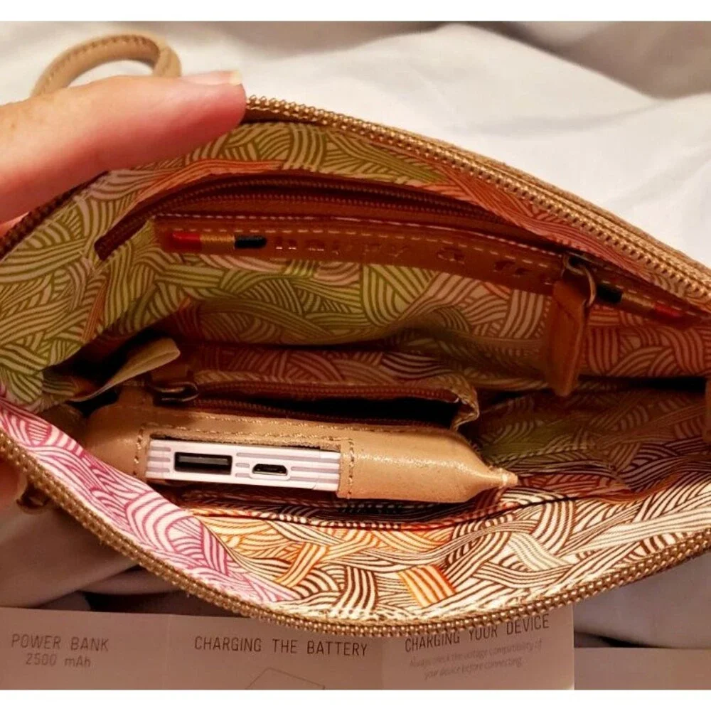 THE SAK Sanibel Charging Wristlet Mocha Sparkle - NWT - Practical and Fun!